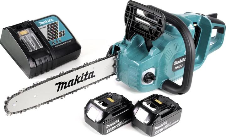 Image du produit Makita DUC 353 RT2 Akku Kettensäge 36V ( 2x18V ) Brushless 35 cm + 2x 5,0 Ah Akku + Ladegerät (Tronçonneuse à batterie)