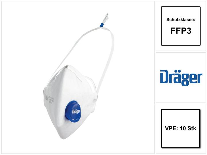 Image du produit Dräger X-plore 1730+ FFP3V NRD Masque antiparticules avec valve (pack de 10) (FFP3, 10 x)