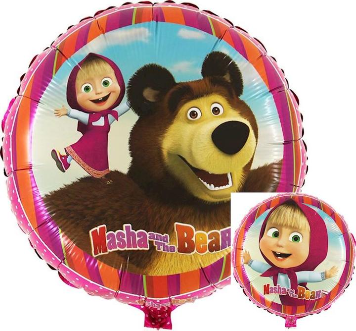Actual product image Widmann Folienballon Masha Bär rund: Kindergeburtstag Partydekoration (1 x)