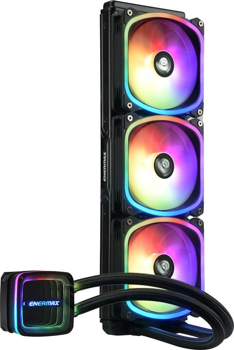Actual product image Enermax AQUAFUSION ADV ARGB 360 AIO CPU water cooling Intel LGA1700 AM5 Ready 350W+ TDP 3x 120mm PW