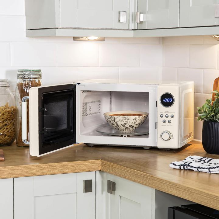 Produktbild Russell Hobbs RHM2044C – Retro Solo Digitale Mikrowelle, 20 L, Creme (EU-Stecker, 20 l)