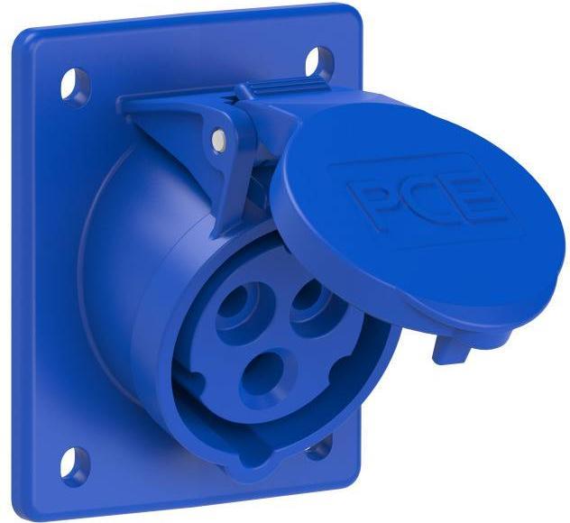 PCE 413-6 Junction box angled 16A 3p 6h IP44/54 (flange 70x85 - hole spacing 50x65)