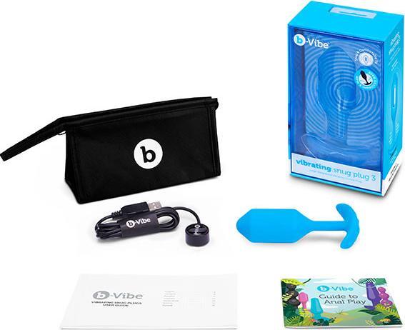 Actual product image B-Vibe Vibrating Snug Plug 3 (L) Blue