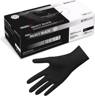 Unigloves SELECT BLACK Latexhandschuhe