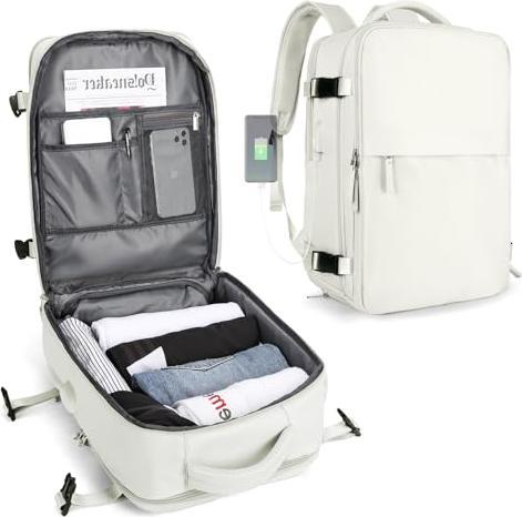 Immagine prodotto Only-Bags.Store Borsa da cabina per EasyJet 45x36x20 Zaino da viaggio Ryanair con porta USB Zaino da aereo
