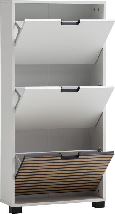 Produktbild Schildmeyer Ryker Schuhkipper Schuhschrank mattweiss / Akustikpaneel Optik 3 Klappen