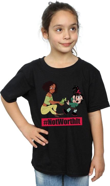 Actual product image Disney Girls Wreck It Ralph Tiana And Vanellope Cotton T-Shirt (140, 146)