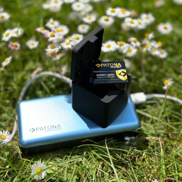 Immagine prodotto Patona Caricabatterie triplo premium per GoPro Hero 9, 10 e 11 (Eroe 10, Eroe 9, Eroe 11)