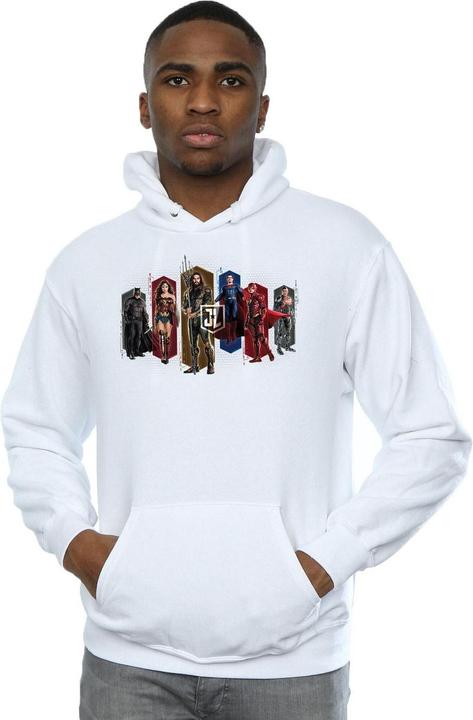Image du produit - Sweat à capuche JUSTICE LEAGUE MOVIE TEAM HEXAGONS - Homme (M)