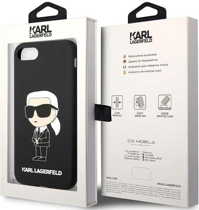Actual product image Karl Lagerfeld KLHCI8SNIKBCK iPhone 7/8/ SE 2020/2022 hardcase black/black Silicone Ikonik (Apple iPhone SE (2nd Gen), Apple iPhone 7, Apple iPhone SE (3rd Gen))