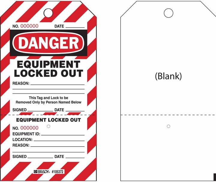 Energie-Label Brady Two-part Perforated Tags