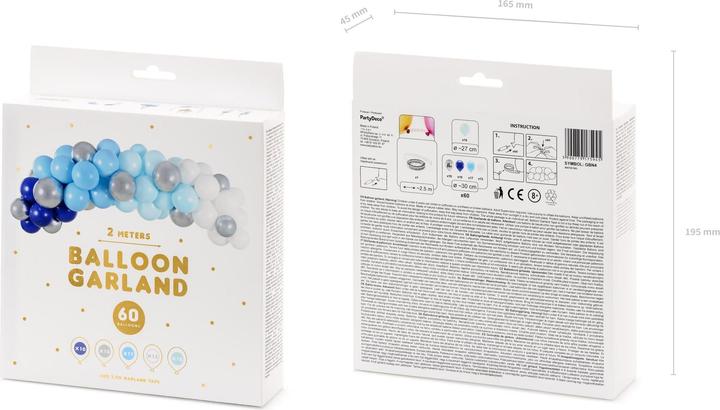 Actual product image Partydeco Arch of Balloons Blue and Silver (1 x)