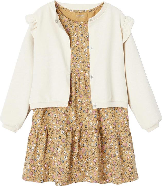 Actual product image Vertbaudet Girls' set: shirt dress & cardigan (158)
