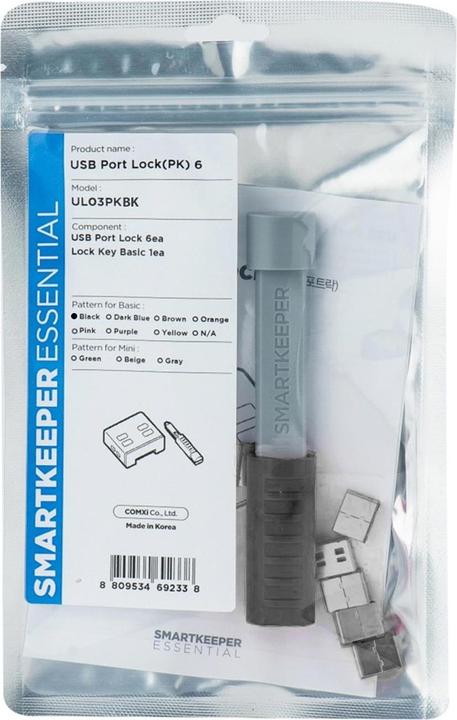 Image du produit Smart Keeper SmartKeeper Basic "USB-A Port" bloqueur 6 pcs + clé noir
