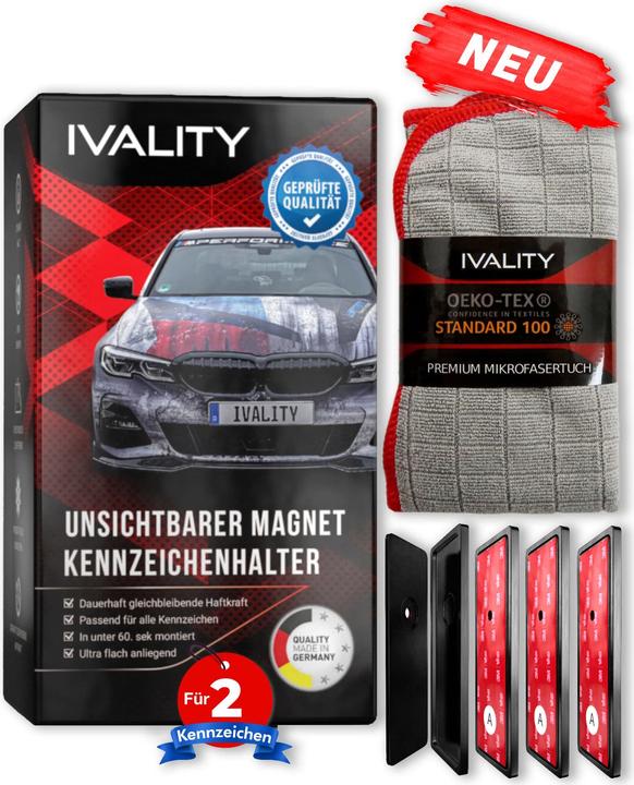Produktbild Ivality Kennzeichenhalter rahmenlos (Front + Heck)