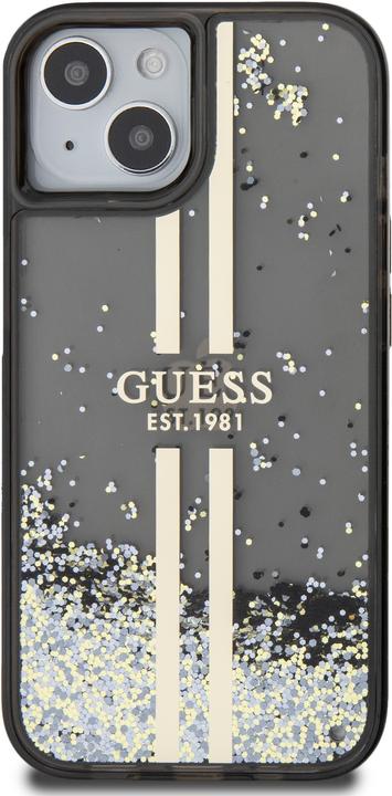 Image du produit Guess GUHCP15SLFCSEGK iPhone 15 / 14 / 13 6.1" czarny/black hardcase Liquid Glitter Gold Stripes (Apple iPhone 15)