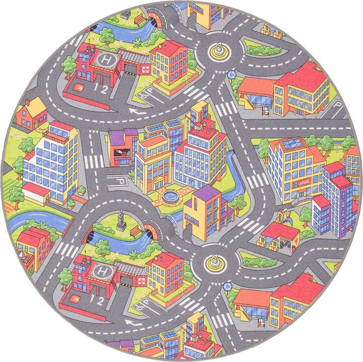 Produktbild Snapstyle Kinder Spiel Teppich Little Town 3D Rund (Rund)