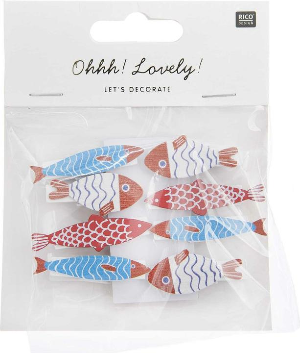 Actual product image Rico Design Decorative clip fish 8 pieces, Multicolor