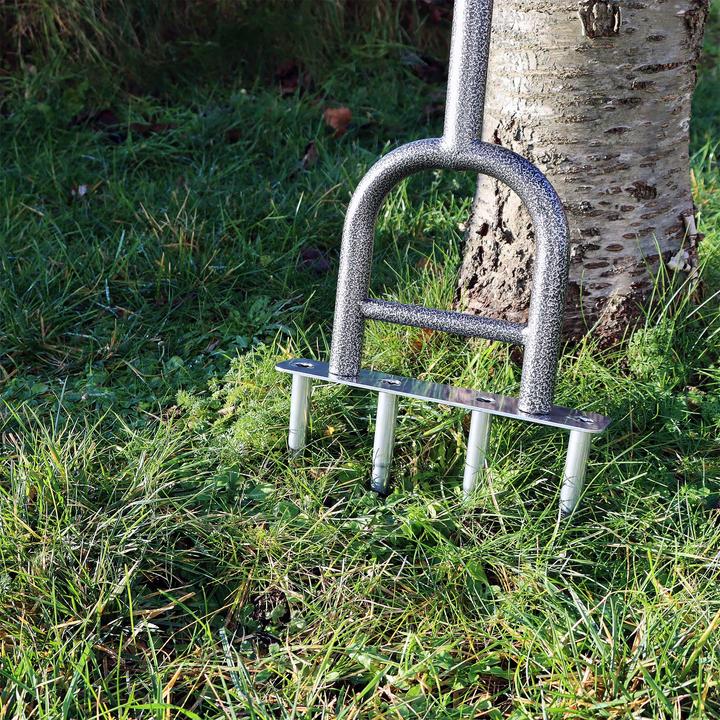 Immagine prodotto Wiltec Hand Aerifizierer Stahl Handaerifizierer T-Griff 4 Zinken Rasenlüfter