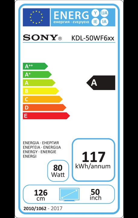 Energie-Label Sony KDL-50WF665 (50", LCD, Full HD, 2018)