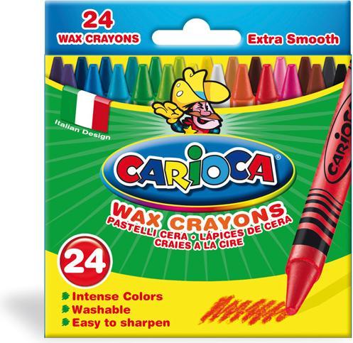 Actual product image Carioca Wax crayon Wax Ø 8 mm, 24 pieces, Multicolor (Multicoloured, 24 x)
