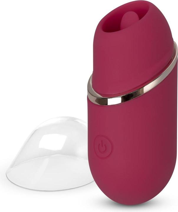 Actual product image Easytoys Tongue Vibrator With Protective Cap - Pink