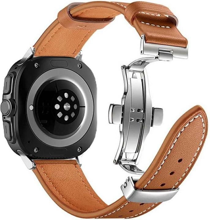 Produktbild Cover-Discount Galaxy Watch Ultra (47mm) - Lederarmband Ersatz mit Butterfly Verschluss (Leder)
