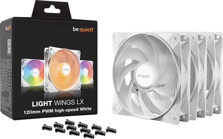 Produktbild be quiet! LIGHT WINGS LX 120mm PWM high-speed White Triple-Pack (120 mm, 3 x)