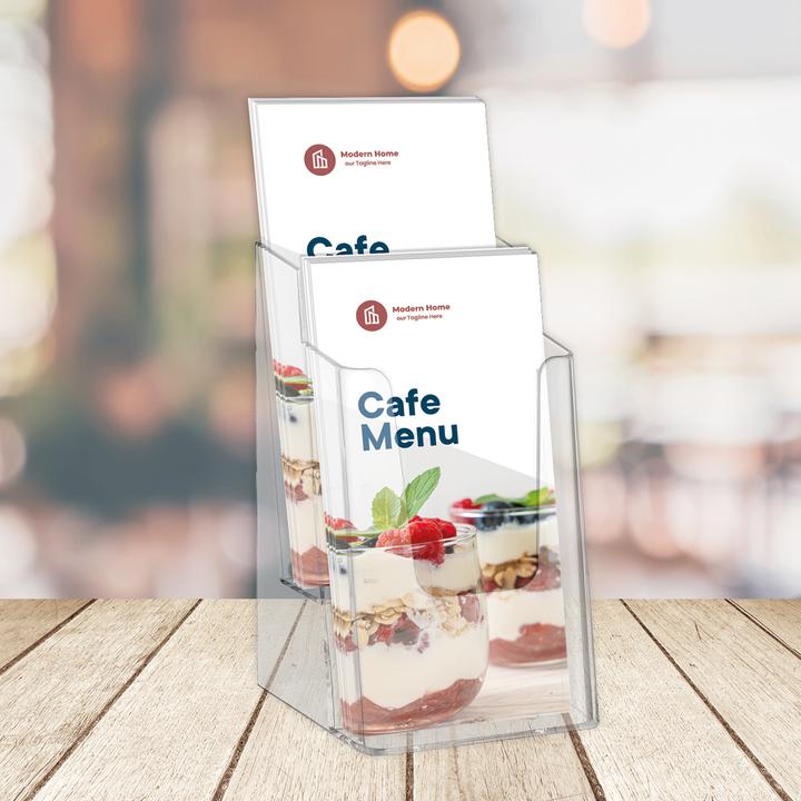 Produktbild Europel Tisch-Prospekthalter, DIN lang, 2 F„cher, glasklar (A5)