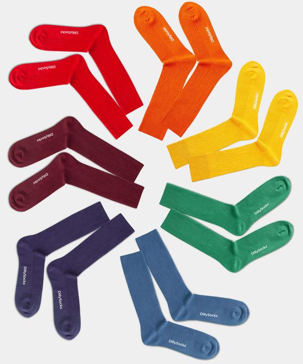 DillySocks Ribbed Rainbow (Einzelpack, 41 - 46)