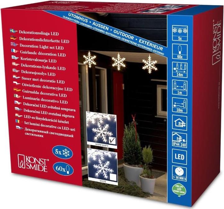 Produktbild Konstsmide Lichtervorhang Schneeflocken (14 m)