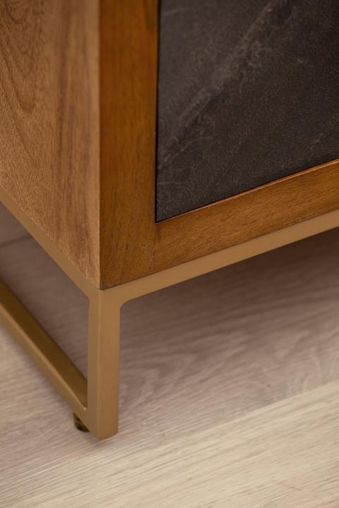 Immagine prodotto FineBuy Comodino FB55614 in legno massiccio marrone (40 x 60 x 30 cm)