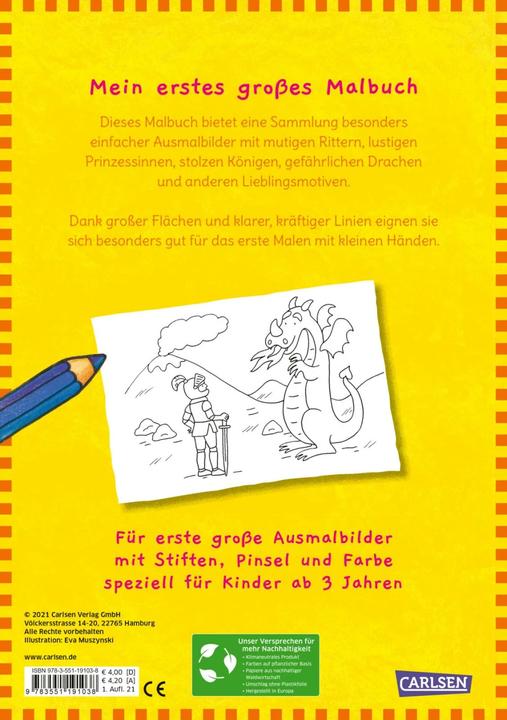 Image du produit Mon premier grand livre de coloriage : Contes de fées : Coloriage à partir de 3 ans