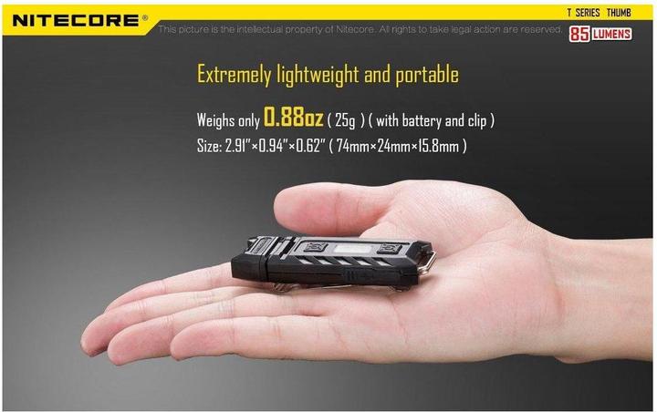Immagine prodotto Nitecore Pollice (7.40 cm, 85 lm)