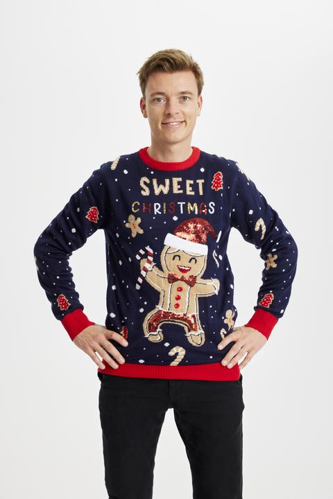 Produktbild Christmas Sweats Cute Cookie Man LED Sweater (M)