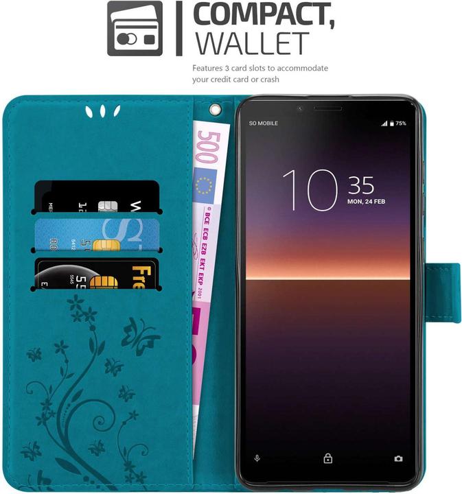 Produktbild Cadorabo Hülle für Sony Xperia 10 II mit Blumen Muster (Sony Xperia 10 II)
