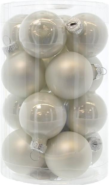 Actual product image MICA Living Christmas tree baubles - winter white - made of glass - Ø = approx. 3.5 cm - 16 pieces (16 -part)