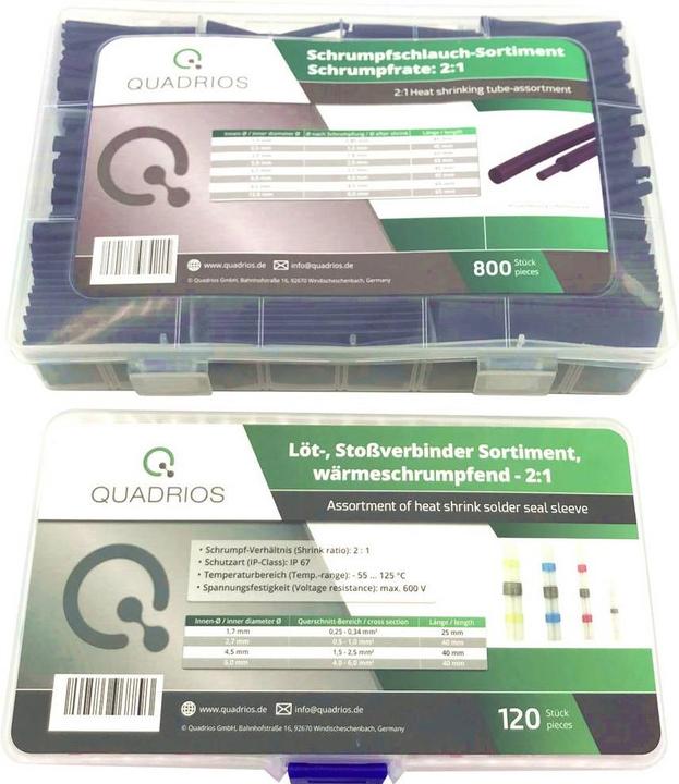 Image du produit Quadrios SET combiné de connecteurs à souder et de gaines thermorétractables 920 pièces