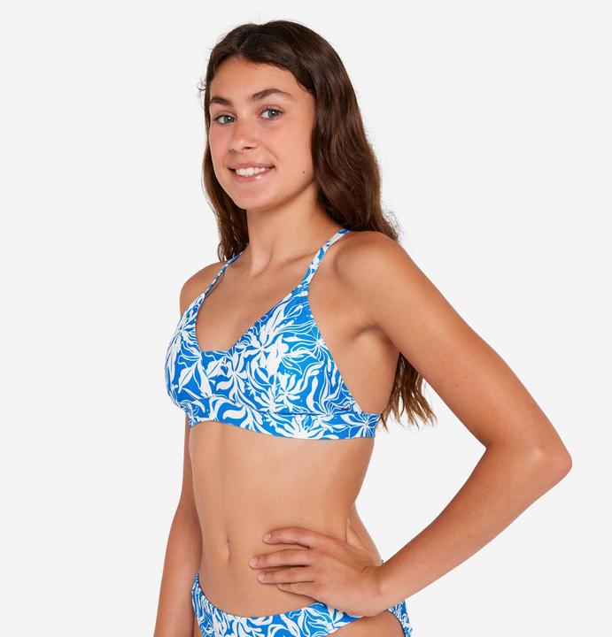 Image du produit Olaian Haut de maillot de bain surf Fille - Lizy cobe bleu et blanc (10, 11, 12)