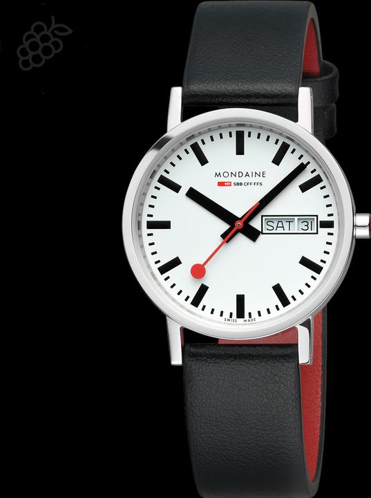 Produktbild Mondaine Classic - Vegan poliert Wochentag / Datum (Analoguhr, Swiss Made, 36 mm)
