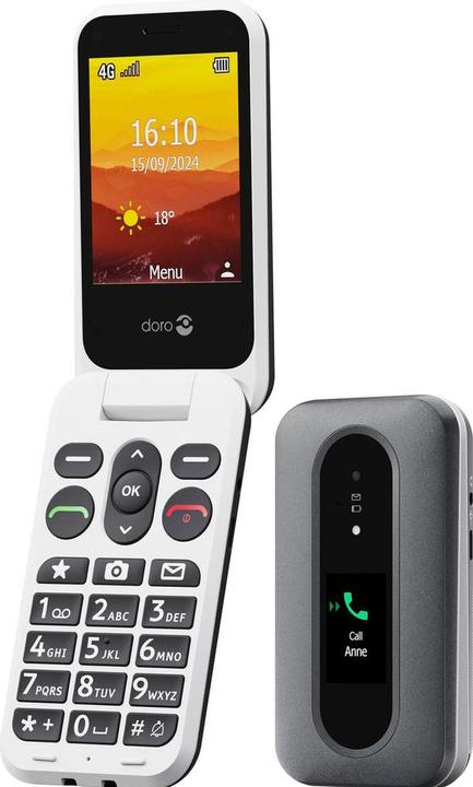 Produktbild Doro Leva L30, Clamshell, Single SIM, 7,11 cm (2,8"), 2 MP, 1150 mAh, Schwarz, Weiss (2.80", 2 Mpx, 4G)