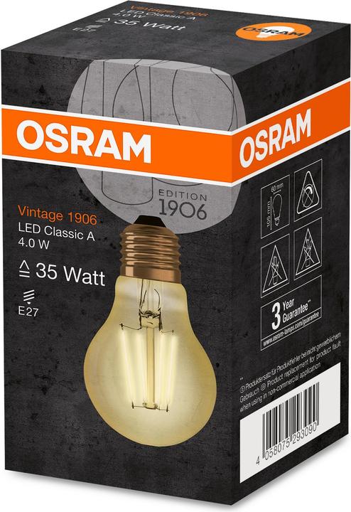 Actual product image Osram Vintage 1906 (E27, 4 W, 410 lm, 1 x, F)
