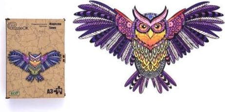 Actual product image PuzzleOk Wooden puzzle eco 120 magic owl A3