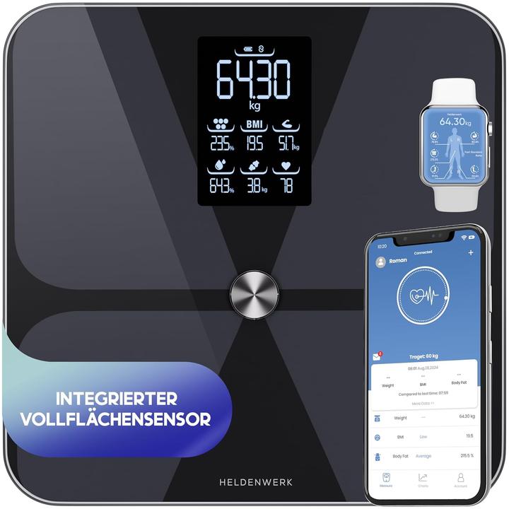 Heldenwerk Personenwaage mit App (180 kg)