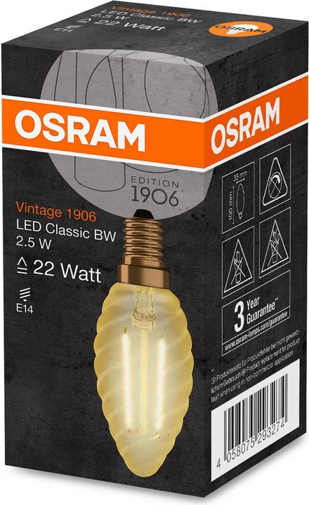 Actual product image Osram Vintage 1906 (E14, 2.50 W, 220 lm, 1 x, F)