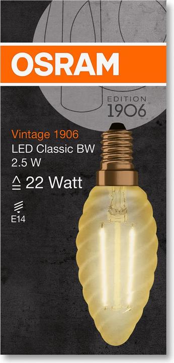 Actual product image Osram Vintage 1906 (E14, 2.50 W, 220 lm, 1 x, F)
