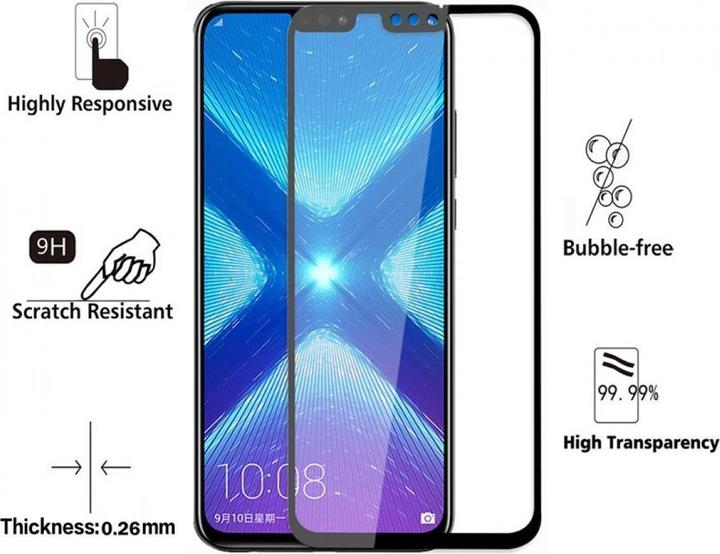 Immagine prodotto Screenguard Honor 8X Pellicola di vetro protettiva a schermo intero 2.5D 9H (1 Pezzo/i, Honor 8X)