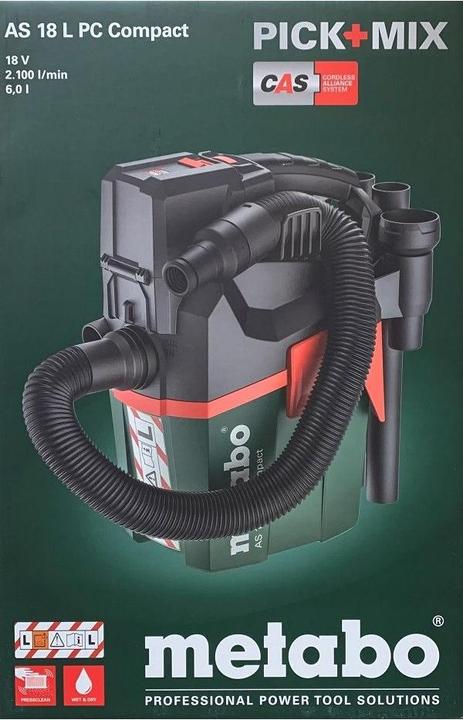 Image du produit Metabo AS 18 L PC Compact (Aspirateur eau et poussière)