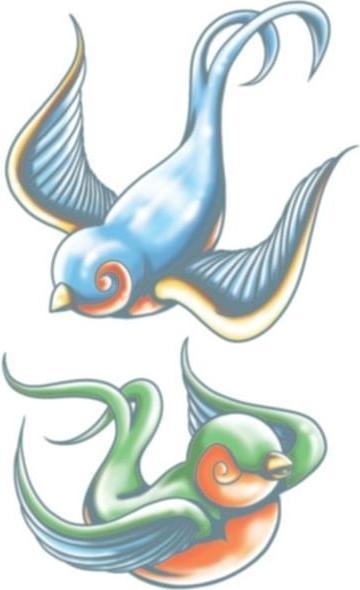 Produktbild Tinsley Transfers Schwalben Tattoo | Klebetattoos