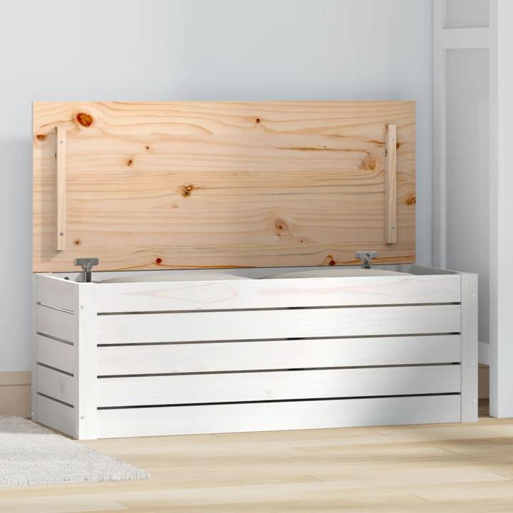Produktbild VidaXL Truhe Weiss 89x36,5x33 cm Massivholz Kiefer,Farbe